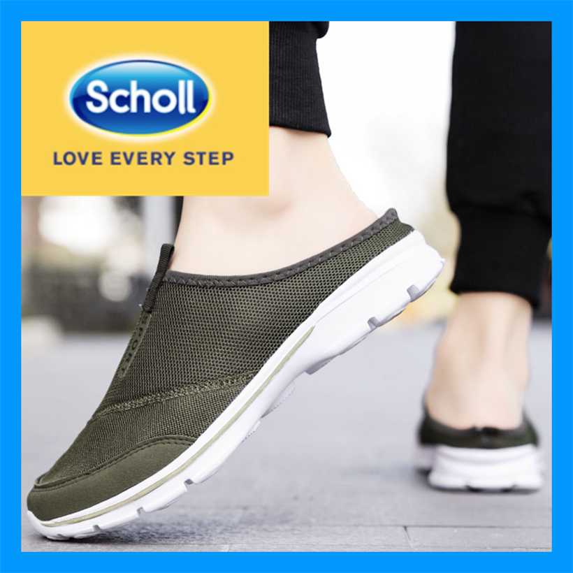 Scholl shoes men scholl sneakers men's shoes scholl canvas sandal men Scholl Kasut Scholl Loafers driving shoes Scholl men Scholl Large size Half Slippers Flat Sandals men casual Slippers - AS2022