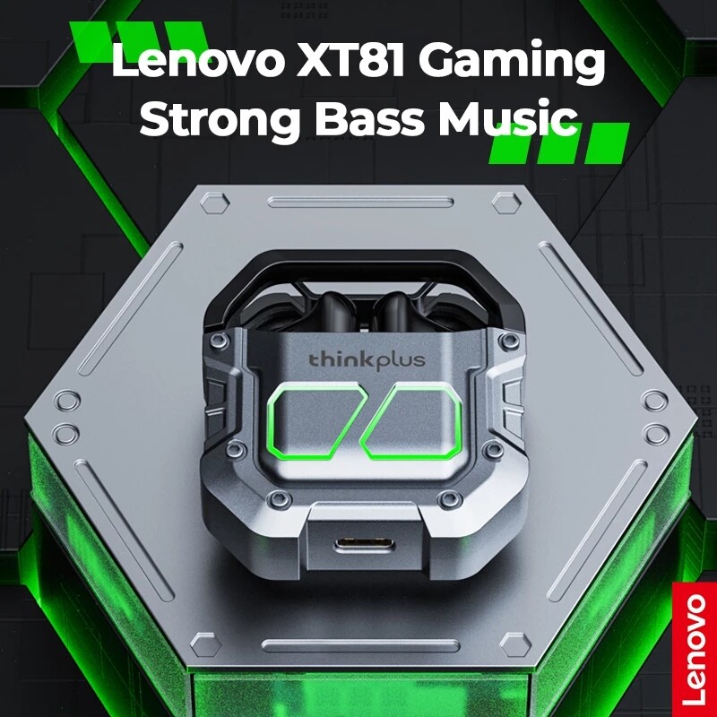 Lenovo  XT81 Bluetooth 5.3 Earpbuds Smart Noise Canceling In-ear Headset Built-In Microphone Touch Control TWS True Wireless Earphone Bass