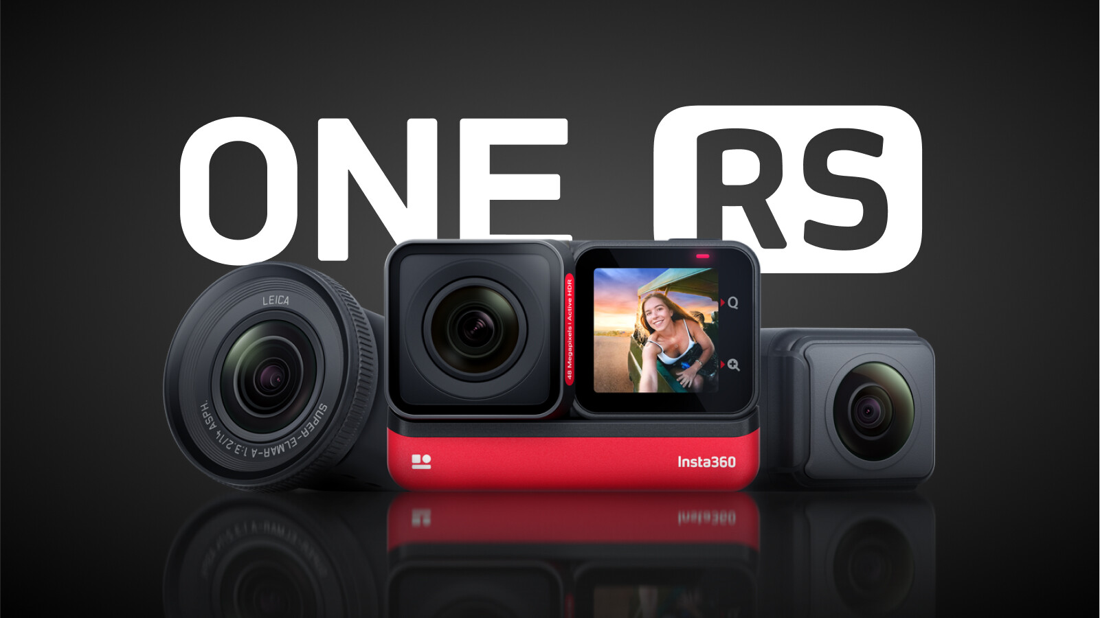 Insta360 ONE RS  – Waterproof 4K 60fps Action Camera & 5.7K 360 Camera with Interchangeable Lenses, Stabilization, 48MP Photo, Active HDR, AI Editing